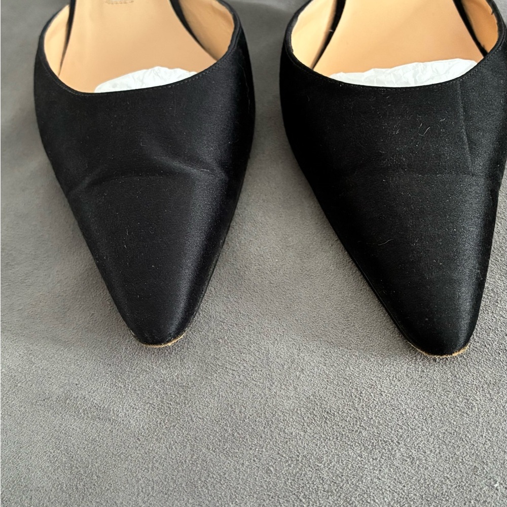 Manolo Blahnik Black Satin Heels